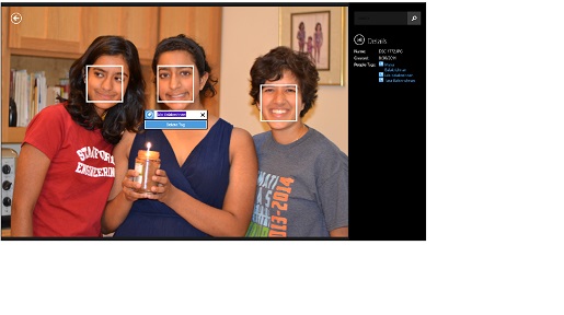 Photo of people with their faces selected and an interface to add names to the faces