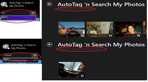 Screenshot of photos meeting search criteria