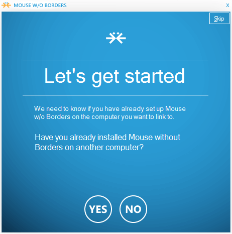 Screenshot of Let's get started screen