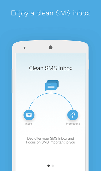 Screenshot of a Clean SMS Inbox display