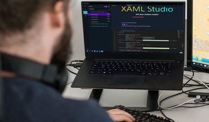 Xaml Studio running on a laptop